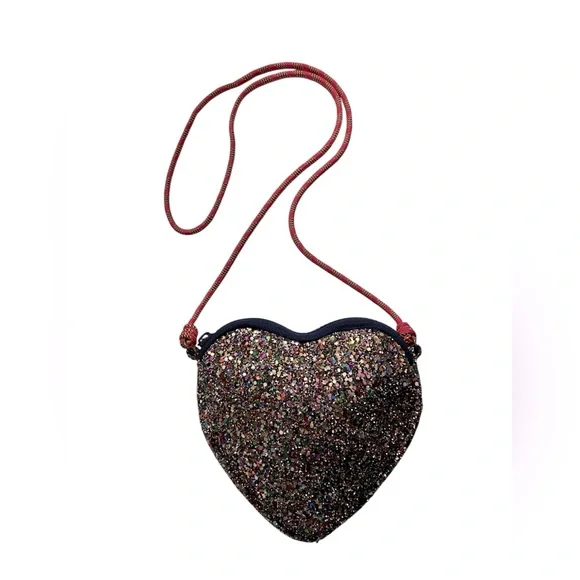 Crewcuts Girls Glitter Heart Bag NWOT - Picture 3 of 7